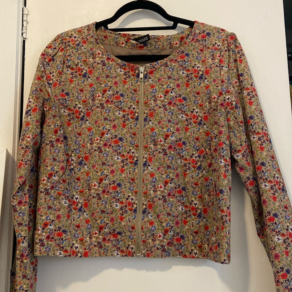 H&M cropped floral jacket